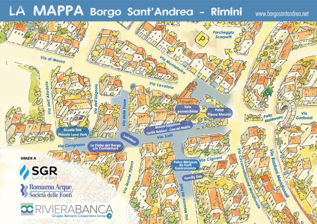 la mappa della festa del Borgo Sant'Andrea 2022